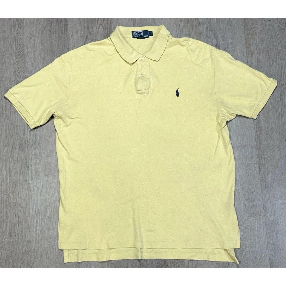 Vintage Polo by Ralph Lauren Polo Shirt Men's L Yellow Short Sleeve Pony Logo